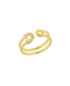 Кольцо из стерлингового серебра с инкрустацией драгоценными камнями и булавкой Spero London, Gold