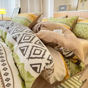 LUOLAI HOME Комплект постельного белья 4 предмета, пододеяльник 220x240 см, простыня