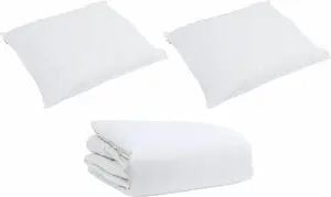 Комплект постельного белья с подушками, 3 предмета, белый пух и перо DKD HOME DECOR