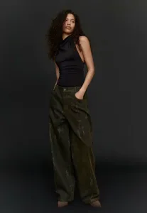 Боди с завязками на шее и принтом Bershka, Black