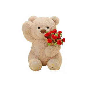 Плюшевый медведь с магнитным букетом роз, бесшумная кукла, высота 30см/40см Bitter purchase