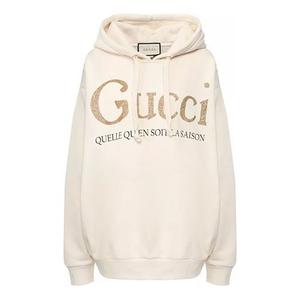 Толстовка (WMNS) Gucci Gold Logo autumn Creamy White 615061-XJCK5-9230, кремовый