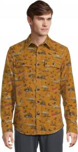 Мужская фирменная рубашка из замши 1933 года с длинным рукавом, обычный покрой L.L.Bean, Brassy Olive Scenic