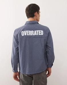 Рубашка свободного кроя Reclaimed Vintage с принтом на спине в сине-белую клетку