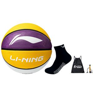 LINING Резиновый баскетбольный мяч yellow purple white размер 5 размер 7 тренировочный unisex