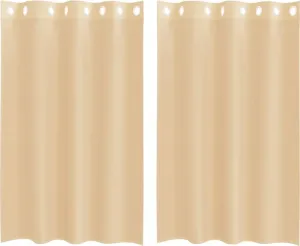 Шторы из вуали с люверсами, 2 шт., песочного цвета vidaXL