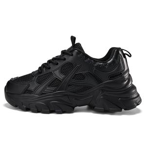 ZOVE Женские легкие утолщенные кроссовки на платформе черные, цвет Black