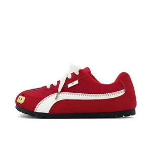 Nicolas.Li . Женские кеды низкие белые розово-красные, цвет Red