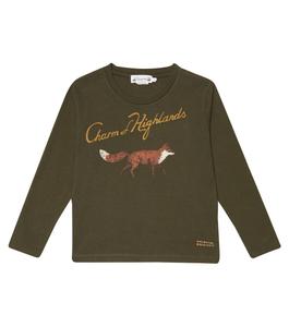 Топ из хлопкового джерси с принтом Tadda Bonpoint, зеленый