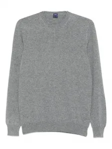 Кашемировый свитер с круглым вырезом Fedeli, серый