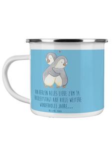 Кружка на 14-ю годовщину свадьбы, цвета слоновой кости с... в небесно-голубом цвете Mr. & Mrs. Panda