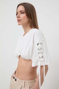 Хлопковая футболка Pinko, белый