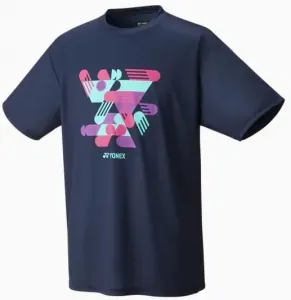 YONEX мужская футболка, White, Indigo Marine, Blue Green, Polyester, Moisture Wicking, Short Sleeve, Tennis, YM0043
