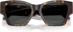 Женские солнцезащитные очки Versace, оправа темно-гаванского цвета, темно-серые линзы, 53 мм, Dark Havana
