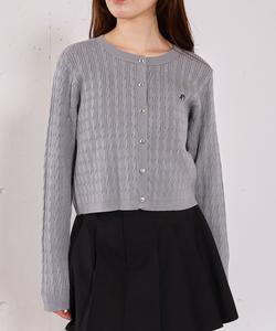 Вязаный кардиган с вышитым логотипом Archives, цвет Gray