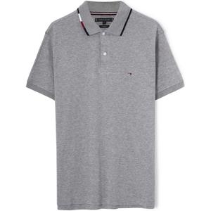 Поло SS23 мужское темно-серое Tommy Hilfiger, темно-серый