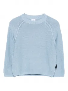 Хлопковый свитер с рукавами реглан Aspesi Kids, синий