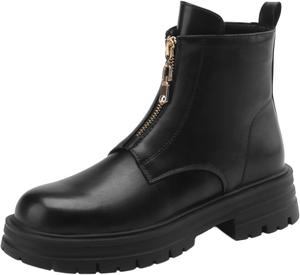 Женские модные ботильоны LYYSKY с круглым носком и невысоким каблуком 4 см, короткие ботинки в винтажном стиле, черные и коричневые, размеры US4-US9.5