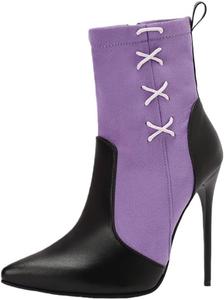 Женские модные короткие ботильоны на высоком каблуке с молниями, с заостренным носком, резиновой подошвой, доступны больших размеров. Fusecottc, Purple