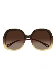 Солнцезащитные очки овальной формы Chloé, коричневый