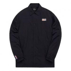 Куртка Men's KITH x Nike Crossover FW21 For New York Knicks Coaches Black Solid Color Lapel Casual Jacket, черный