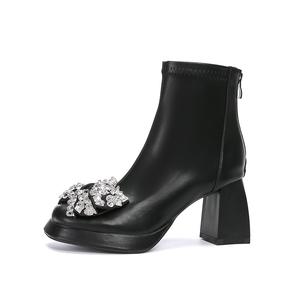 Ботильоны 7 см женские Zubumei, Black (Matte) 8027-J14