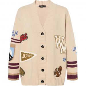 Кардиган с пуговицами и V-образным вырезом WEEKEND MaxMara, light umber