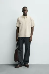 Поло стандартного кроя Zara, экрю