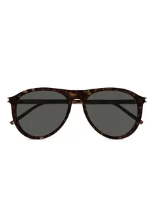 Солнцезащитные очки в большой оправе Saint Laurent Eyewear, коричневый