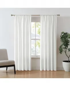 Комплект из двух штор из 100% хлопка, перкаль, плотность 200 TC Brooklyn Loom, белый