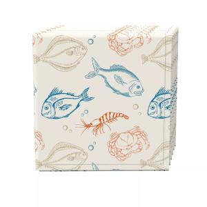 Набор салфеток, 100 % полиэстер, набор из 4 шт., 18x18 дюймов, Retro Sea