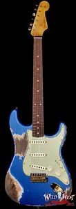 Fender Custom Shop Wild West Guitars 25-летие 1960 Stratocaster с грифом из мадьяскарского палисандра, стиль Heavy Relic, цвет Lake Placid Blue, вес 3,33 кг