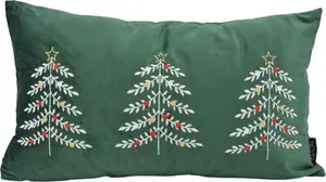 Декоративная подушка Velvet Tree Green | 30 x 50 см | Бархат/полиэстер Gek op kussens BV