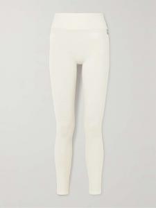 Лыжные леггинсы из мериносовой шерсти и пике We Norwegians, белый