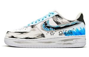 Nike Кроссовки Air Force 1 Abrasion Resistant легкие увеличивающие рост низкие скейтборд Unisex White Blue