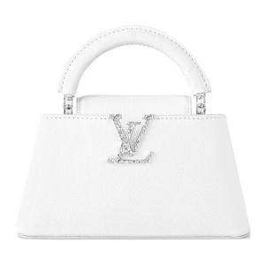 Сумка кросс-боди через плечо мини Kapusin из зерненой кожи теленка Capucines LOUIS VUITTON оптический белый