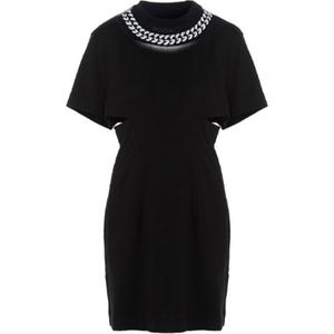 Цепочный принт мини-платье с круглым вырезом Givenchy, черный