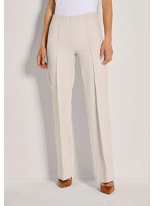 MADELEINE Широкие трикотажные брюки со складками жемчужно-белого цвета