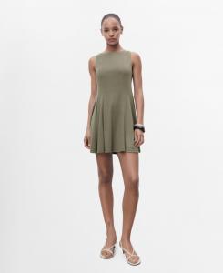 Женское короткое расклешенное платье MANGO, Khaki