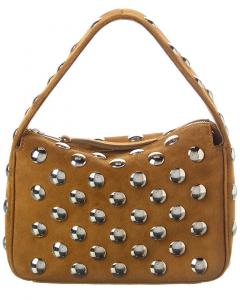 KHAITE Елена Маленькая Замшевая Сумка на Плечо, коричневый