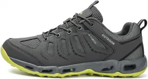 Мужские походные кроссовки для улицы, трейловый бег и водные виды спорта для женщин, быстросохнущие сетчатые туристические кроссовки, легкие, с нескользящей подошвой, для прогулок по пляжу, кемпинга, альпинизма, каякинга и путешествий Qacksv, серый