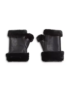 Перчатки без пальцев из искусственного меха Jocelyn, черный