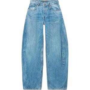 Джинсы с низкой посадкой и широкими штанинами Alexander Wang, светлый индиго