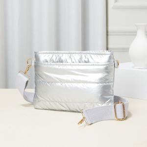 Сумка-пуховик Solid Puffer Crossbody Bag FASHNZFAB, серебряный