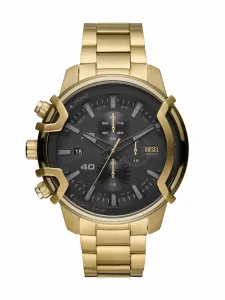 Мужские аналоговые часы Diesel DZ4522 из нержавеющей стали, цвет Gold