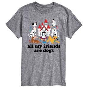 Футболка с рисунком Disney's Cats & Dogs Big & Tall Friends Are Dogs License, серый