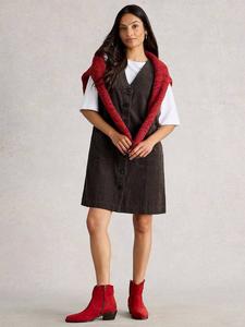 Розовое платье-сарафан из вельвета White Stuff, Black/Multi