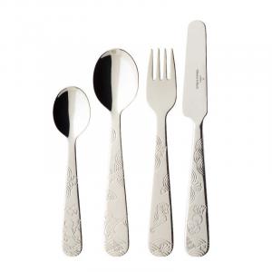 Детский набор столовых приборов Villeroy & Boch Happy as a Bear, 4 предмета, серебристый