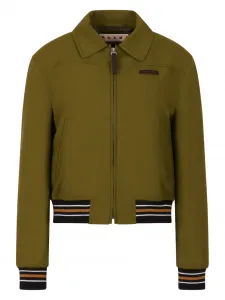 Полосатая куртка в рубчик Marni, зеленый