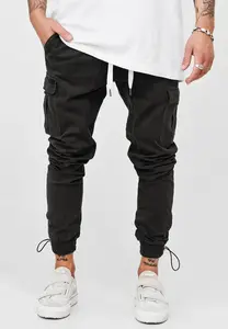 Брюки карго behype "ЙОНА" с эластичным поясом, серый